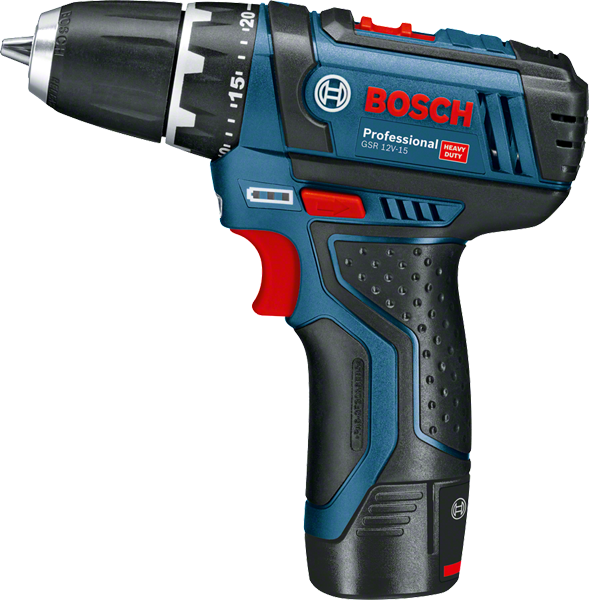 BOSCH Akku-Bohrschrauber GSR 12V-15 inkl. 2 Ah Akkus 12V und Ladegerät